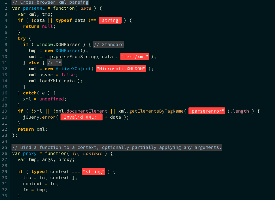 Downed Rainbow code syntax highlighting example